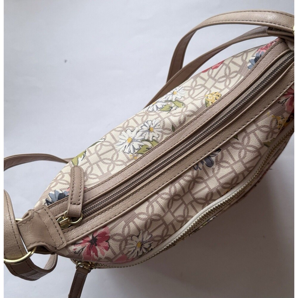 Time and Tru hobo shoulder bag Purse Floral Print Beige Tan Sustainable - Picture 4 of 12